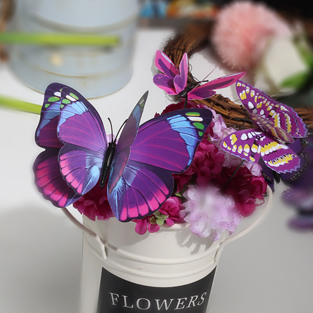 12pcs Colorful Butterflies Gar - Plant Parents ulasan dan harga