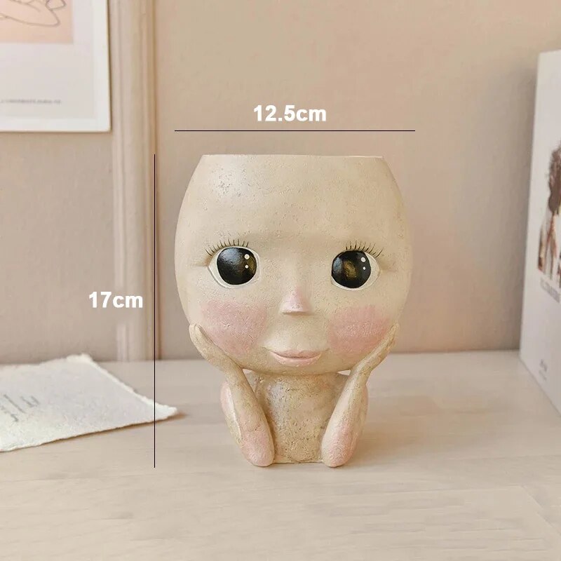 Girls Face Head Flower Planter - Plant Parents ulasan dan harga
